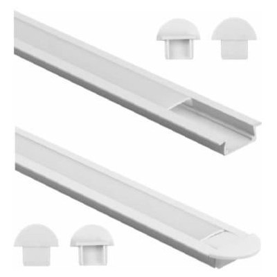 ECOLIGHT Hliníkový profil 2m zapuštěný bílý set
