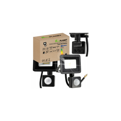 ecoPLANET LED reflektor 10W NW 4500K - 900lm - se senzorem pohybu a soumraku IP65