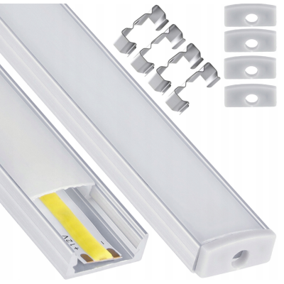 BERGE LED eloxovaný hliníkový profil povrchový 2m - sada