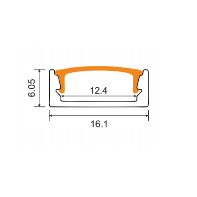 BERGE LED eloxovaný hliníkový profil povrchový 2m - sada