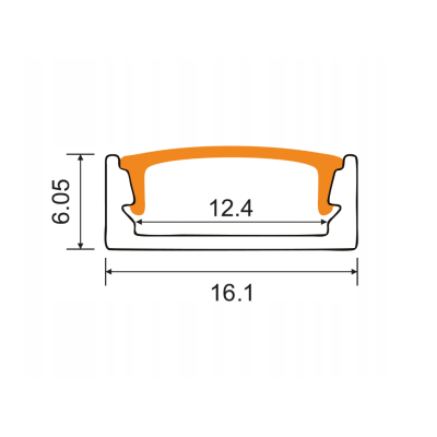 BERGE LED hliníkový profil 1m bílý přisazený - sada