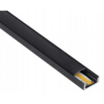 BERGE LED hliníkový profil 2m černý přisazený - sada