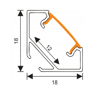 BERGE LED hliníkový profil rohový 1m černý - sada