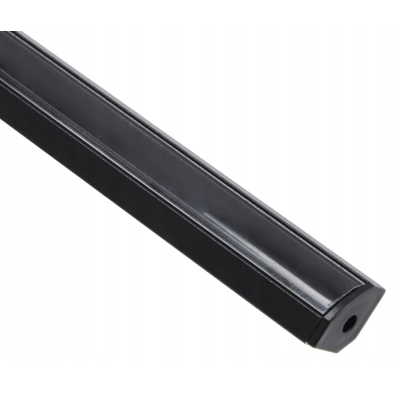 BERGE LED hliníkový profil rohový 1m černý - sada