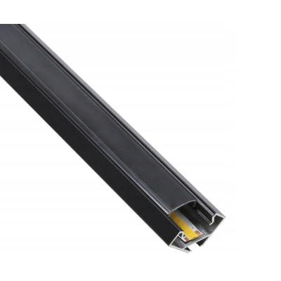 BERGE LED hliníkový profil rohový 2m černý - sada