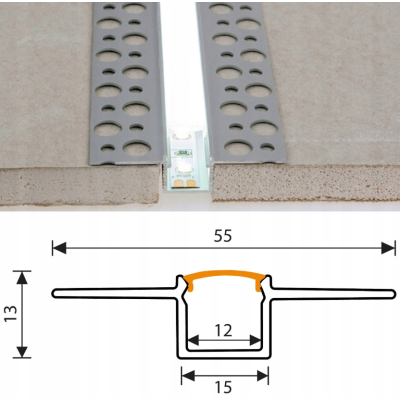 BERGE LED hliníkový profil zapuštěný 1m - sada
