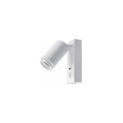 BERGE LED nástěnné svítidlo GU10 s vypínačem a USB portem - bílá