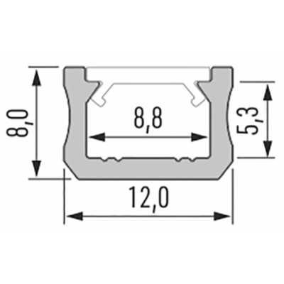 Led-Labs LED profil LUMINES typ X černý elox 2,02m