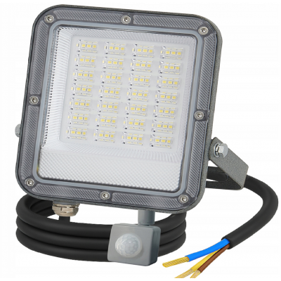 BERGE LED reflektor ODYN s pohybovým senzorem 50W - 4500lm - 4000K - IP66