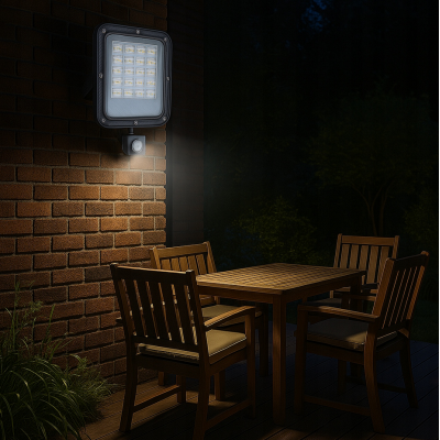 BERGE LED reflektor ODYN s pohybovým senzorem 50W - 4500lm - 4000K - IP66