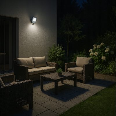 BERGE LED reflektor ODYN s pohybovým senzorem 50W - 4500lm - 4000K - IP66