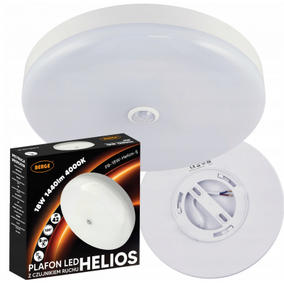 BERGE LED stropní svítidlo s pohybovým senzorem 18W - IP40 - neutrální barva