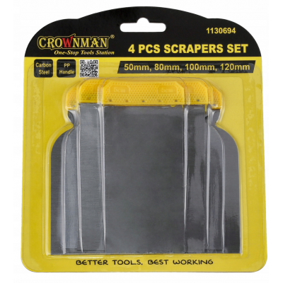 CROWNMAN Sada 4ks škrabek na barvu 50,80,100,120mm