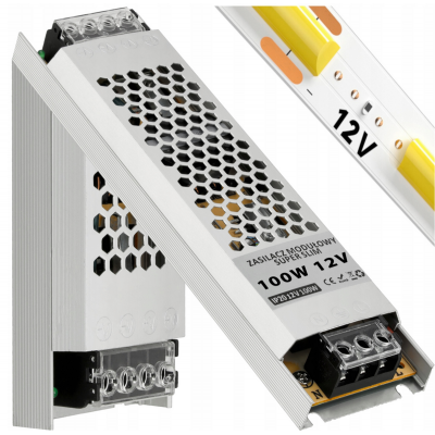BERGE Super Slim LED modulární napájecí zdroj - 12V - 100W - 8,33A - IP20
