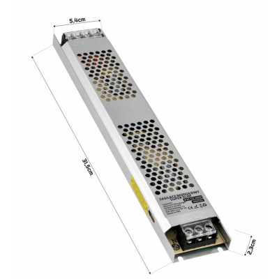 BERGE Tenký LED zdroj 12V - 300W - 25A - IP20