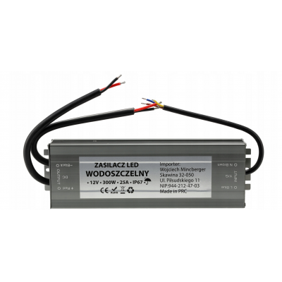 BERGE LED hermetický zdroj - 12V - 300W - 25A - IP67