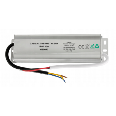 BERGE LED hermetický zdroj - 12V - 80W - 6,6A - IP67