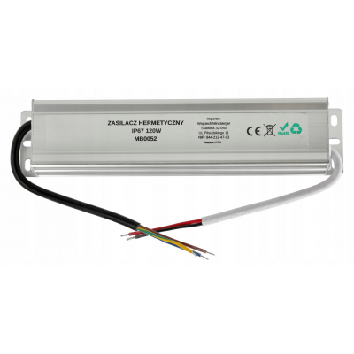 BERGE LED hermetický zdroj - 24V - 120W - 5A - IP67