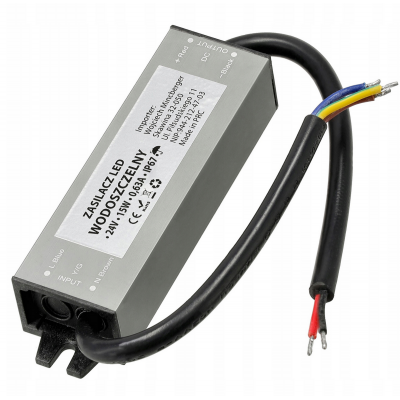 BERGE LED hermetický zdroj - 24V - 15W - 0,63A - IP67