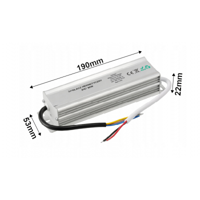 BERGE LED hermetický zdroj - 24V - 80W - 3,3A - IP67