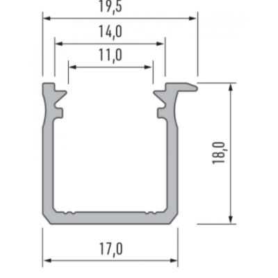 Led-Labs LED profil LUMINES typ J inox elox 3m