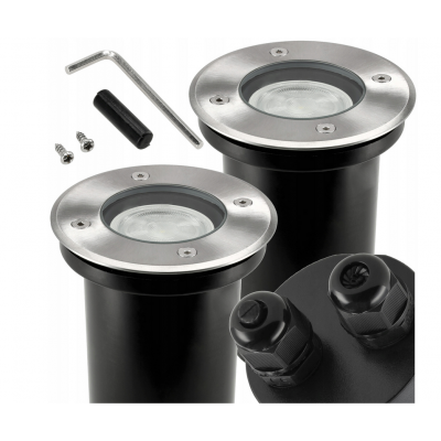 BERGE 2x Kulaté svítidlo do příjezdové cesty IP65 - GU10 - 230V - zapuštěné