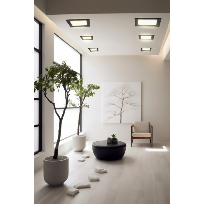 BERGE Čtvercový zapuštěný LED panel 6W - 660lm - 4000K - černý