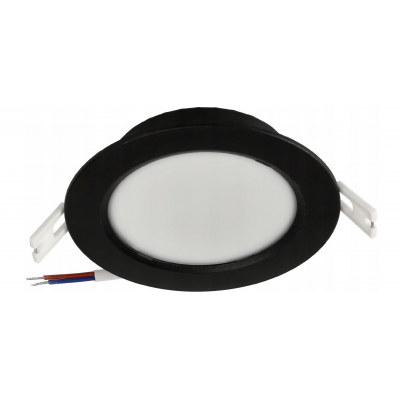 BERGE LED panel zapuštěný kulatý 6W - 660lm - 4000K - černý