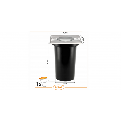 BERGE LED příjezdová lampa IP65 - GU10 - 230V