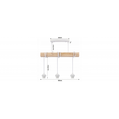BERGE LED stropní svítidlo, 3xE27, loft, nastavitelné, se stínidly - bílé