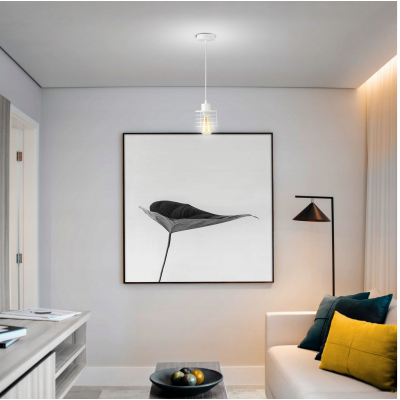 BERGE LED stropní závěsná lampa s pružinou bílá