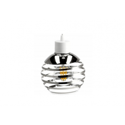 BERGE Skleněná LED nástěnná lampa bílá 1xE27 - kulička horizontální pruhy