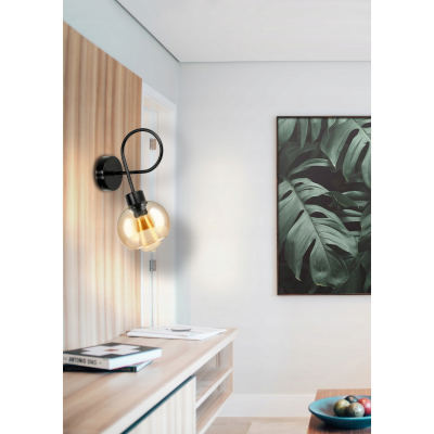 BERGE Skleněná LED nástěnná lampa LOFT 1xE27 - jantarová barva