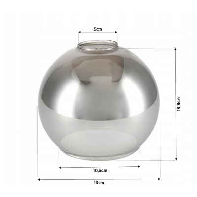 BERGE Skleněná LED stropní lampa 3xE27 - kouřová koule