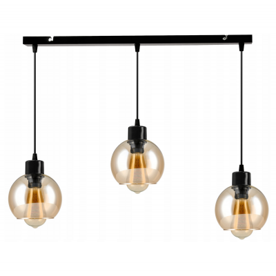 BERGE Skleněná LED stropní lampa nastavitelná 3xE27 - jantarová barva