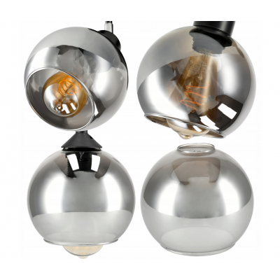 BERGE Stropní LED svítidlo se skleněnou fólií 3xE27 - kouřové