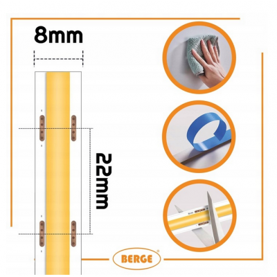 BERGE LED pásek COB Neon 12V - 480D - 9W/m - IP20 - 50m - 990lm/m - neutrální barva