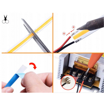 BERGE LED pásek COB Neon 12V - 480D - 9W/m - IP20 - 50m - 990lm/m - studená barva