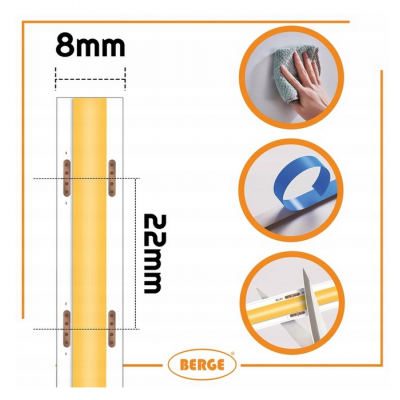 BERGE LED pásek COB Neon 12V - 480D - 9W/m - IP20 - 50m - teplá barva
