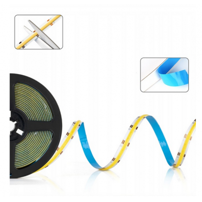 BERGE LED pásek COB Neon 12V - 480D - 9W/m - IP20 - 990lm - 5m - studená barva