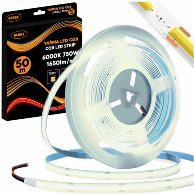 BERGE LED pásek COB Neon 12V - 528D - 15W/m - IP20 - 1650lm - 50m - studená barva