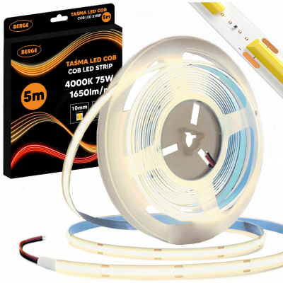 BERGE LED pásek COB Neon 12V - 528D - 15W/m - IP20 - 1650lm - 5m - neutrální barva