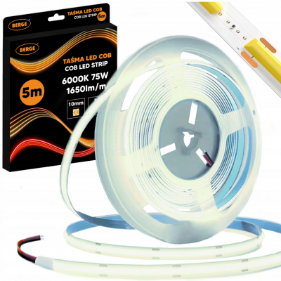 BERGE LED pásek COB Neon 12V - 528D - 15W/m - IP20 - 1650lm - 5m - studená barva