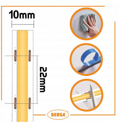 BERGE LED pásek COB Neon 12V - 528D - 15W/m - IP20 - 1650lm - 5m - studená barva