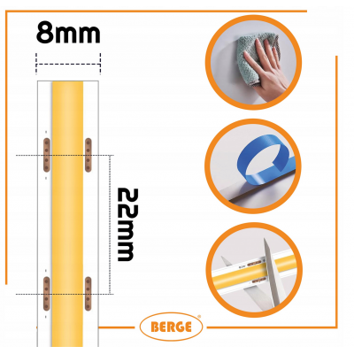 BERGE LED pásek COB Neon 24V - 480D - 9W/m - IP20 - 1m - 990lm - teplá barva