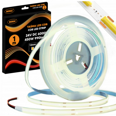 BERGE LED pásek COB Neon 24V - 480D - 9W/m - IP20 - 990lm - 1m - studená barva