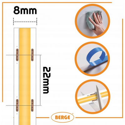 BERGE LED pásek COB Neon 24V - 480D - 9W/m - IP20 - 990lm - 1m - studená barva