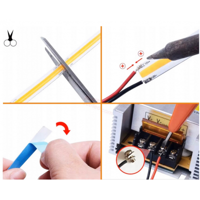 BERGE LED pásek COB Neon 24V - 480D - 9W/m - IP20 - 990lm - 50m - neutrální barva