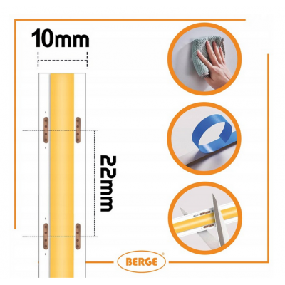 BERGE LED pásek COB Neon 24V - 528D - 15W/m - IP20 - 1m - 1650lm - teplá barva