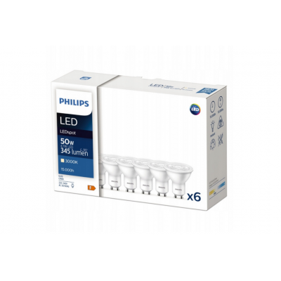 PHILIPS 6x LED žárovka Philips GU10 - 4,7W - 345lm - 3000K - CorePro 36°
